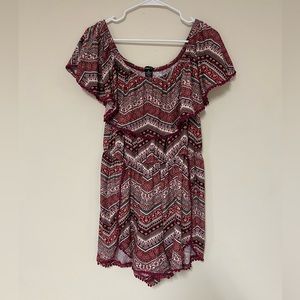 Off the Shoulder Patterned Romper